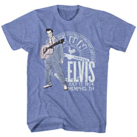 Thumbnail for ELVIS SUN RECORDS-ELVIS MEMPHIS TN-LIGHT BLUE HEATHER ADULT S/S TSHIRT