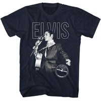 Thumbnail for ELVIS SUN RECORDS-ELVIS ON THE MIC-NAVY ADULT S/S TSHIRT