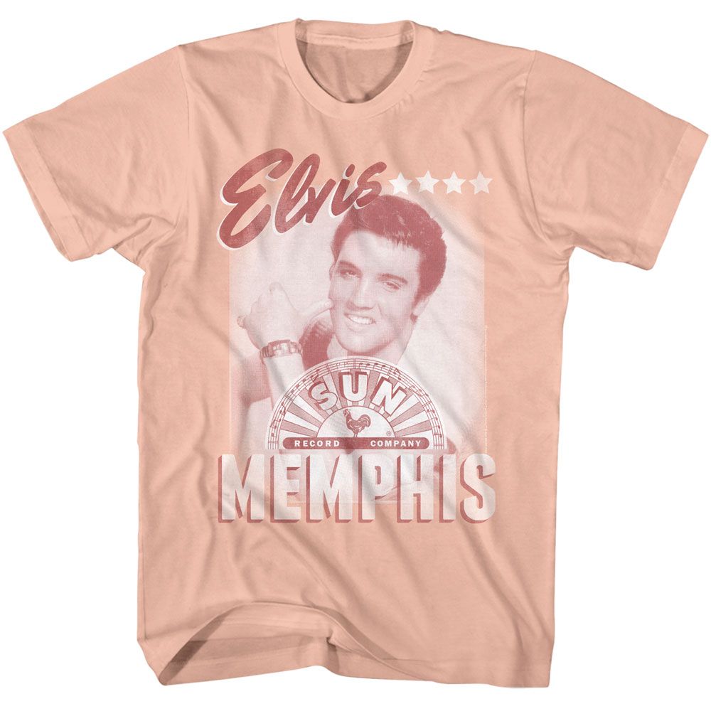 ELVIS SUN RECORDS-ELVIS SUN RECORDS MEMPHIS-PEACH ADULT S/S TSHIRT