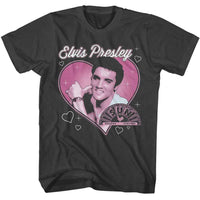 Thumbnail for ELVIS - SUN RECORDS-ELVIS SUN RECORDS ELVIS HEART-SMOKE ADULT S/S TSHIRT