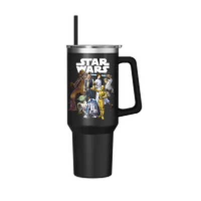 Star Wars Group Shot  40oz Stainless Steel Tumbler w Handle – 12 pc ppk ($13.75 each)