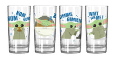 Star Wars Mandalorian Gimmie Nom  4pc. 10oz. Tumbler Glass Set – 10 pc ppk ($12.25 each)