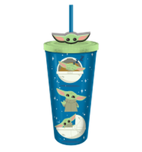 Thumbnail for Star Wars Mandalorian Yoda Nom 24oz Plastic Cold Cup w/ Lid and Topper Straw – 12 pc ppk ($6.50 each)