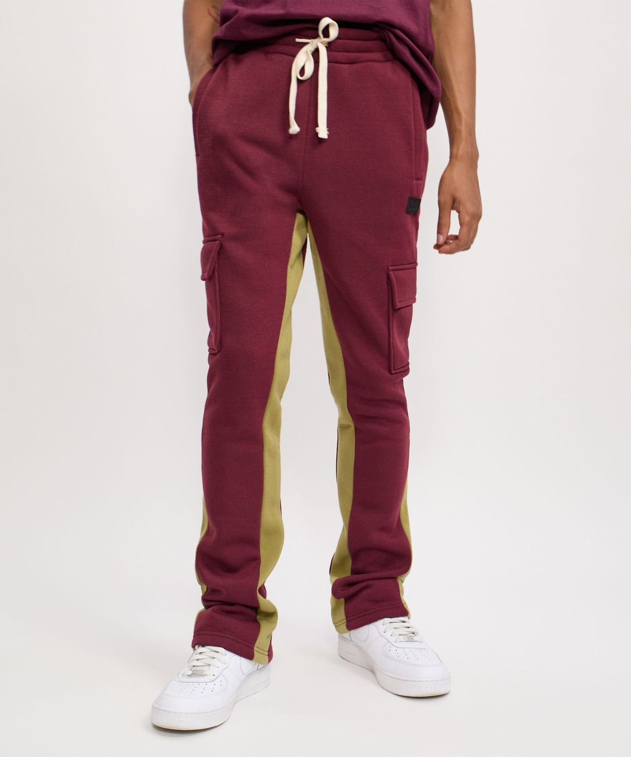 Stacked Fleece Sweatpant - Burgundy