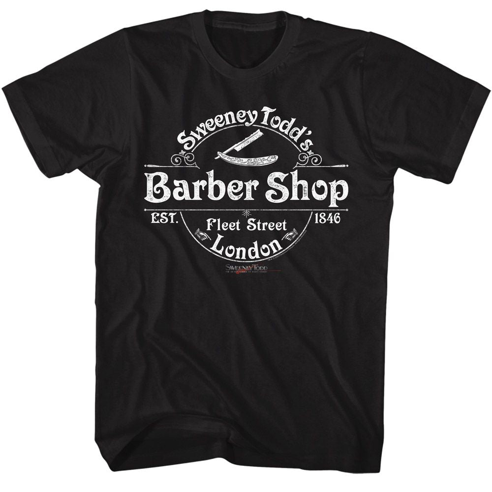 SWEENEY TODD-SWEENEY TODD BARBER SHOP-BLACK ADULT S/S TSHIRT