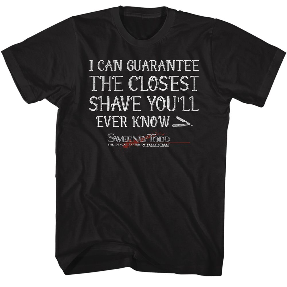 SWEENEY TODD-SWEENEY TODD CLOSEST SHAVE-BLACK ADULT S/S TSHIRT