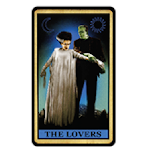 Bride Of Frankenstein Lovers Tarot Card Enamel Pin
