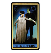 Thumbnail for Bride Of Frankenstein Lovers Tarot Card Enamel Pin
