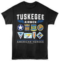 Thumbnail for TUSKEGEE AIRMEN-TUSKEGEE AIRMEN AMERICAN HEROES-BLACK ADULT S/S TSHIRT