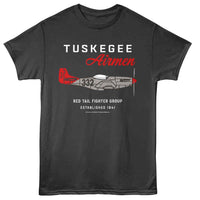 Thumbnail for TUSKEGEE AIRMEN-TUSKEGEE AIRMEN RED TAIL FIGHTER GROUP-SMOKE ADULT S/S TSHIRT