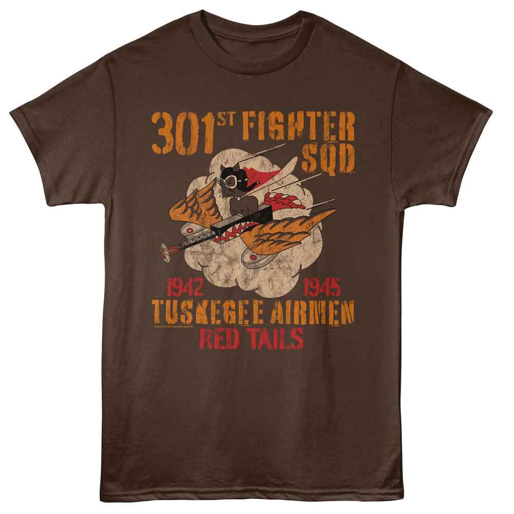 TUSKEGEE AIRMEN-TUSKEGEE AIRMEN 301ST FIGHTER SQUADRON-DARK CHOCOLATE ADULT S/S TSHIRT