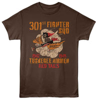 Thumbnail for TUSKEGEE AIRMEN-TUSKEGEE AIRMEN 301ST FIGHTER SQUADRON-DARK CHOCOLATE ADULT S/S TSHIRT
