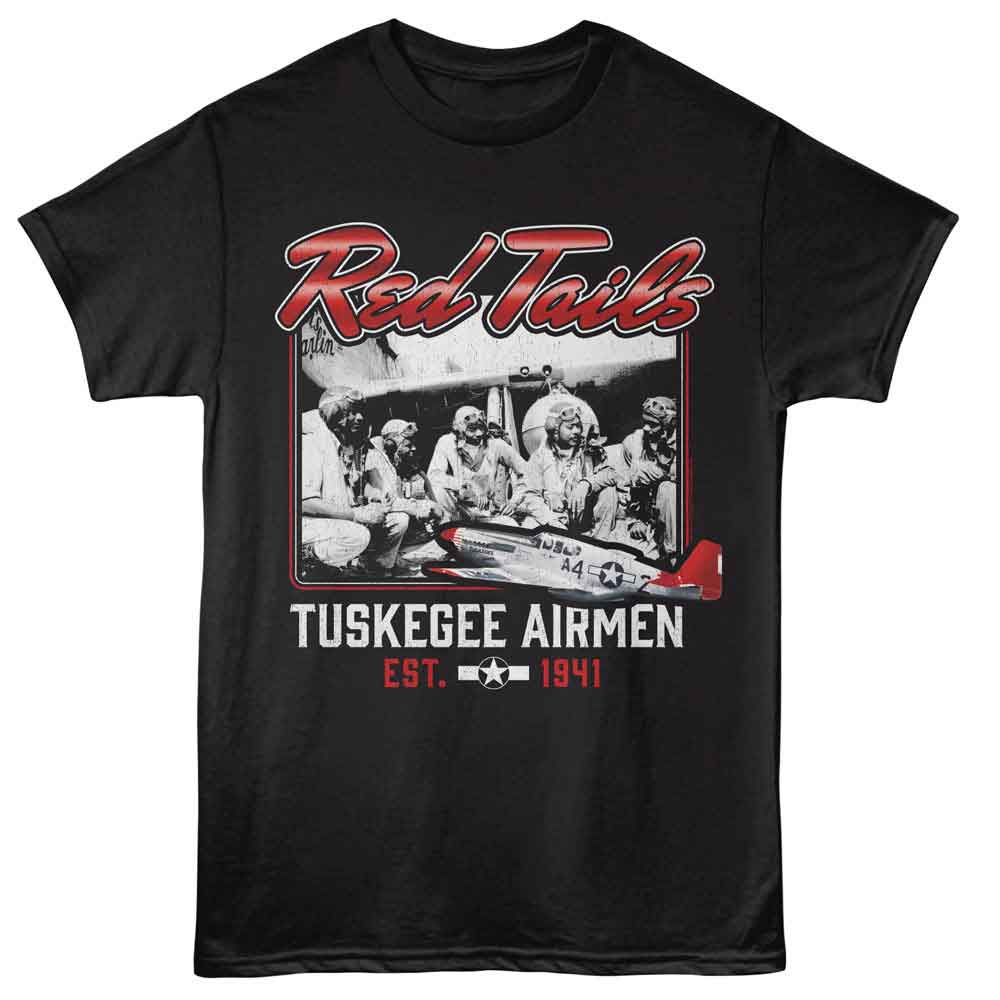 TUSKEGEE AIRMEN-TUSKEGEE AIRMEN RED TAILS-BLACK ADULT S/S TSHIRT