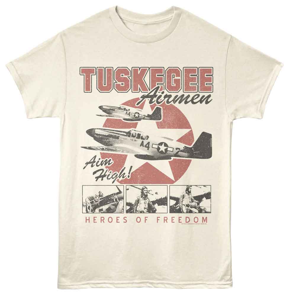 TUSKEGEE AIRMEN-TUSKEGEE AIRMEN AIM HIGH-NATURAL ADULT S/S TSHIRT