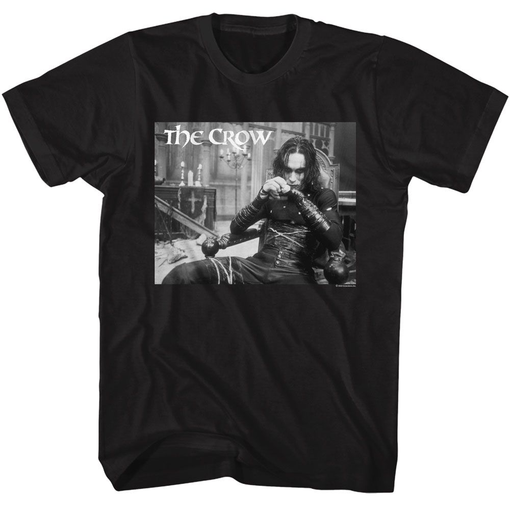 THE CROW-THE CROW DRAVEN IN CHAIR-BLACK ADULT S/S TSHIRT