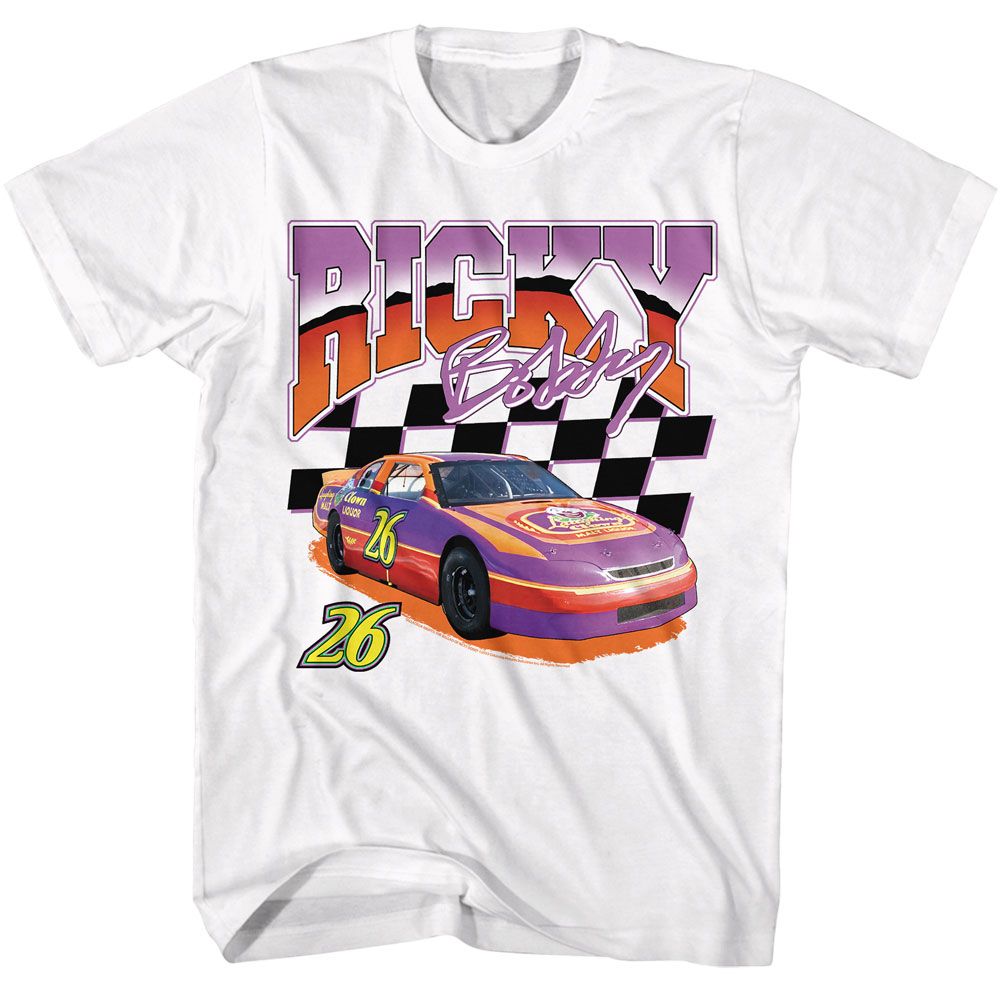 TALLADEGA NIGHTS-TALLADEGA NIGHTS RICKY RACER-WHITE ADULT S/S TSHIRT