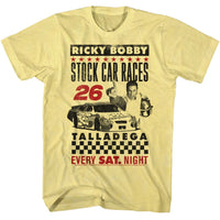 Thumbnail for TALLADEGA NIGHTS-TALLADEGA NIGHTS STOCK CAR RACES-YELLOW HEATHER ADULT S/S TSHIRT