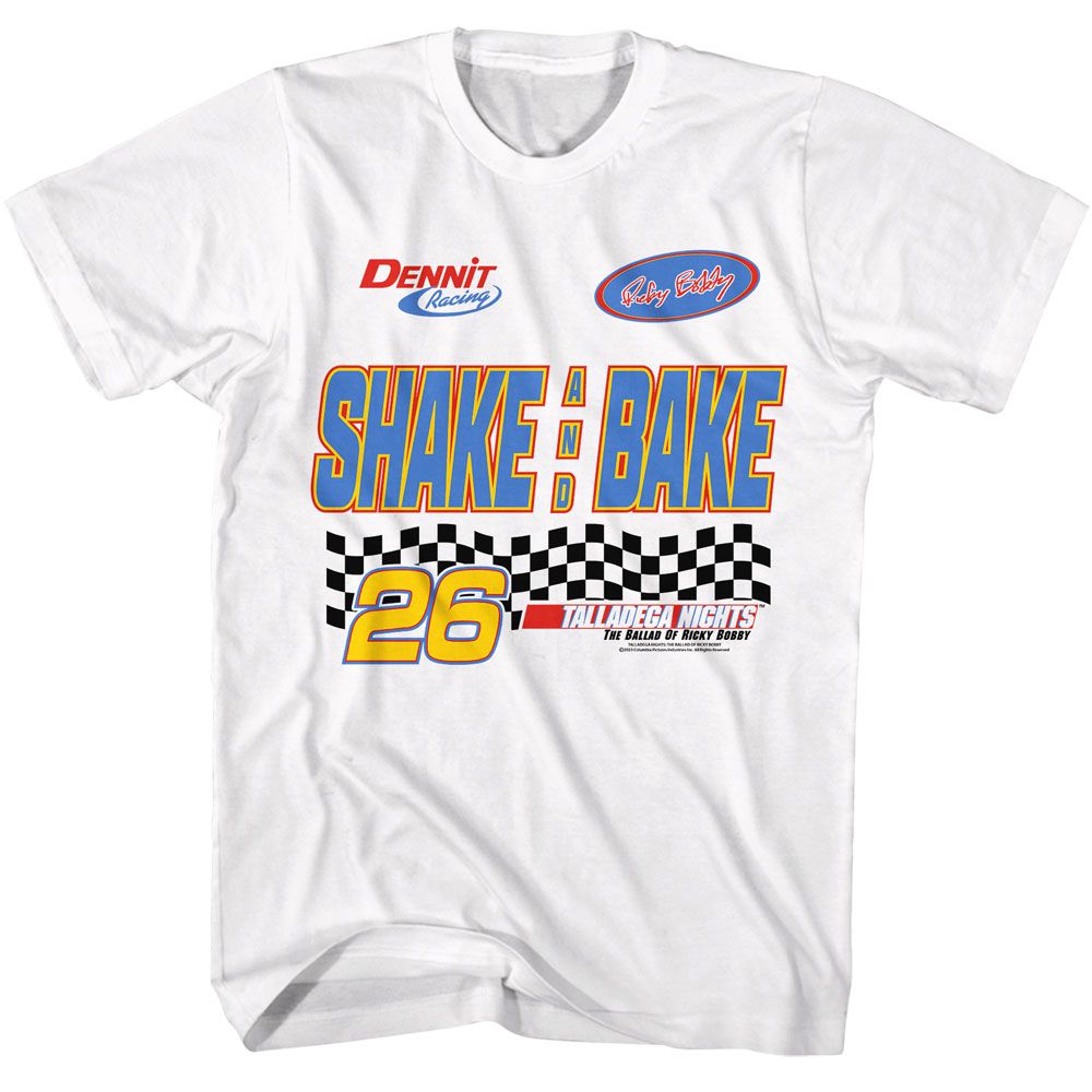 TALLADEGA NIGHTS-TALLADEGA NIGHTS SHAKE AND BAKE-WHITE ADULT S/S TSHIRT