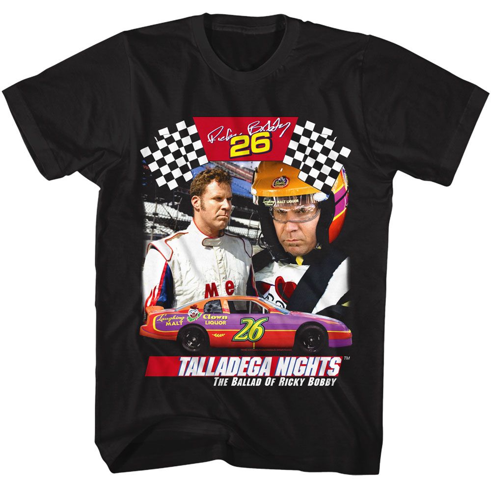 TALLADEGA NIGHTS-TALLADEGA NIGHTS RICKY COLLAGE-BLACK ADULT S/S TSHIRT