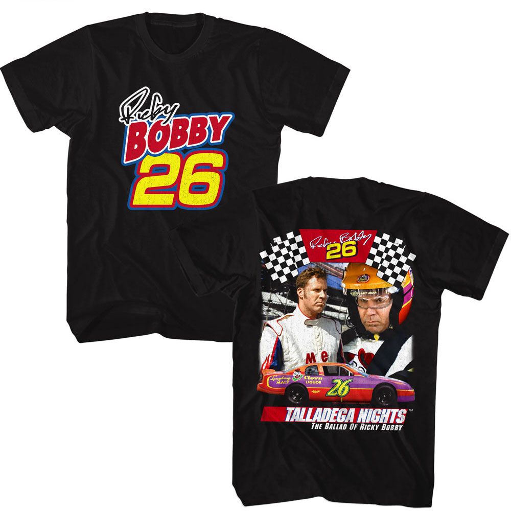 TALLADEGA NIGHTS-TALLADEGA NIGHTS RICKY BOBBY 26-BLACK ADULT S/S TSHIRT