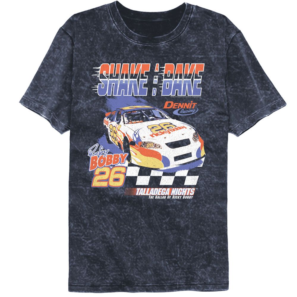 TALLADEGA NIGHTS-TALLADEGA NIGHTS ZOOM SHAKE AND BAKE-MINERAL WASH NAVY ADULT S/S TSHIRT