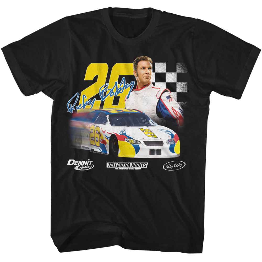 TALLADEGA NIGHTS-TALLADEGA NIGHTS 26 WITH SIGNATURE-BLACK ADULT S/S TSHIRT