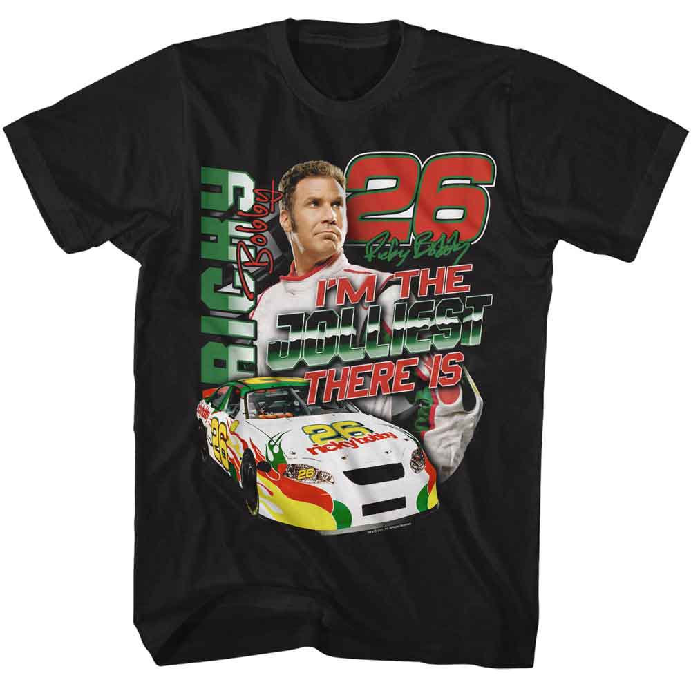 TALLADEGA NIGHTS-TALLADEGA NIGHTS JOLLIEST THERE IS-BLACK ADULT S/S TSHIRT