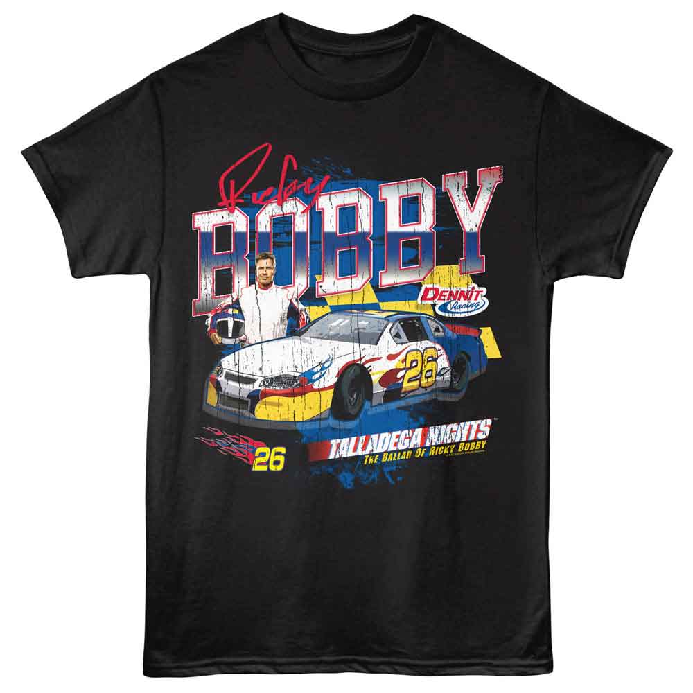 TALLADEGA NIGHTS-TALLADEGA NIGHTS VTG STYLE-BLACK ADULT S/S TSHIRT