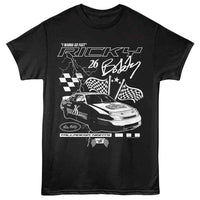 Thumbnail for TALLADEGA NIGHTS-TALLADEGA NIGHTS LIGHTNING AND FLAGS-BLACK ADULT S/S TSHIRT