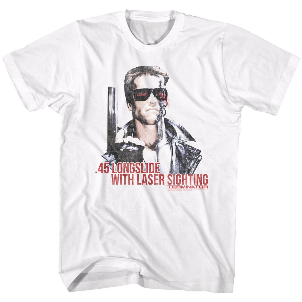 TERMINATOR-LASER SIGHTING-WHITE ADULT S/S TSHIRT