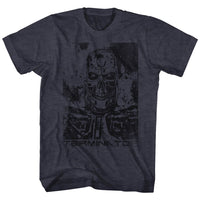 Thumbnail for TERMINATOR-BLACK AND BLUE-NAVY HEATHER ADULT S/S TSHIRT