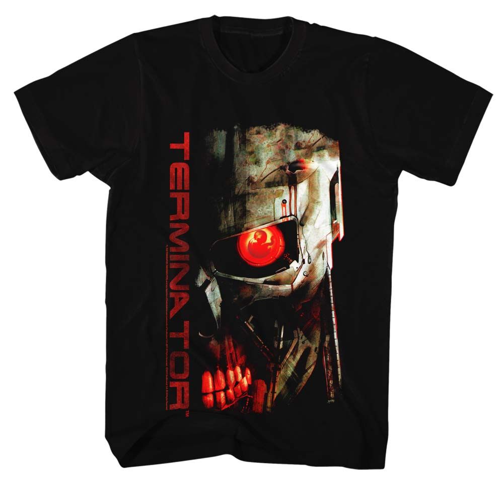 TERMINATOR-RED EYE-BLACK ADULT S/S TSHIRT