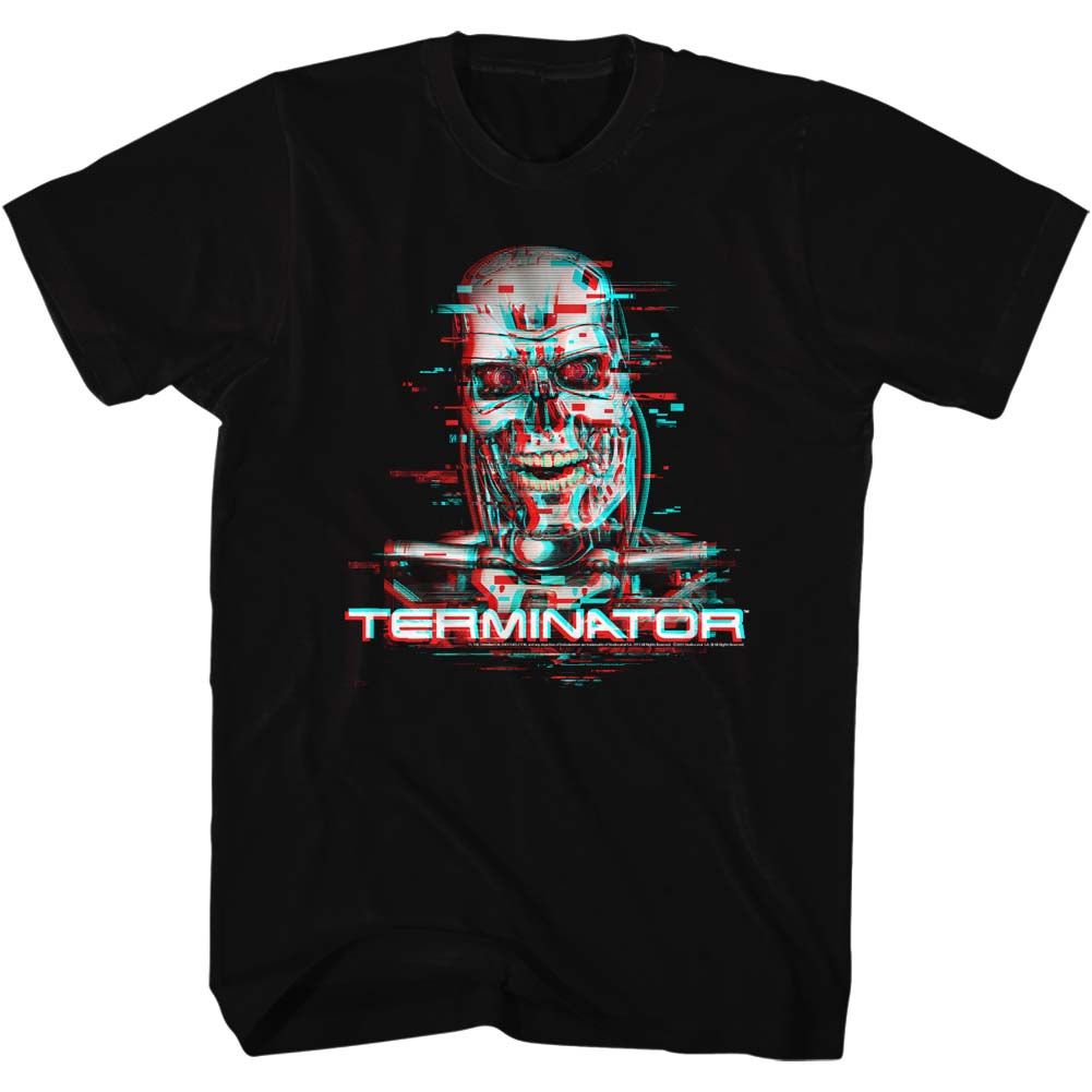 TERMINATOR-GLITCH-BLACK ADULT S/S TSHIRT