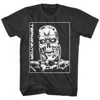 Thumbnail for TERMINATOR-MACHINE SKULL-BLACK HEATHER ADULT S/S TSHIRT