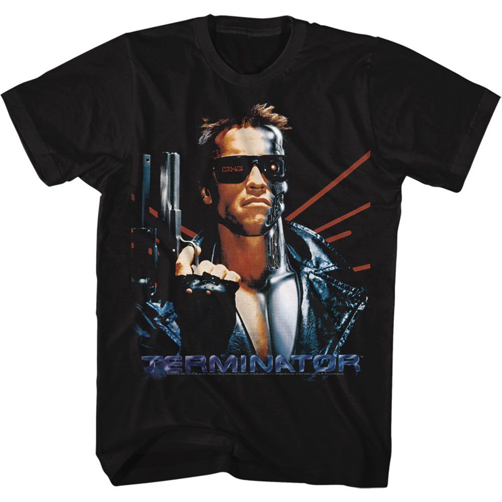 TERMINATOR-LASER BACK-BLACK ADULT S/S TSHIRT