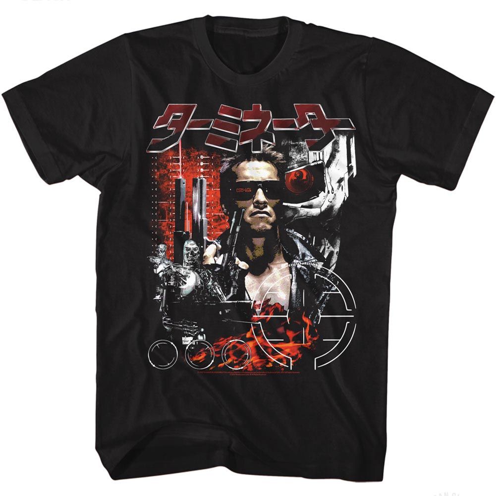 TERMINATOR-COLLAGEINATOR-BLACK ADULT S/S TSHIRT