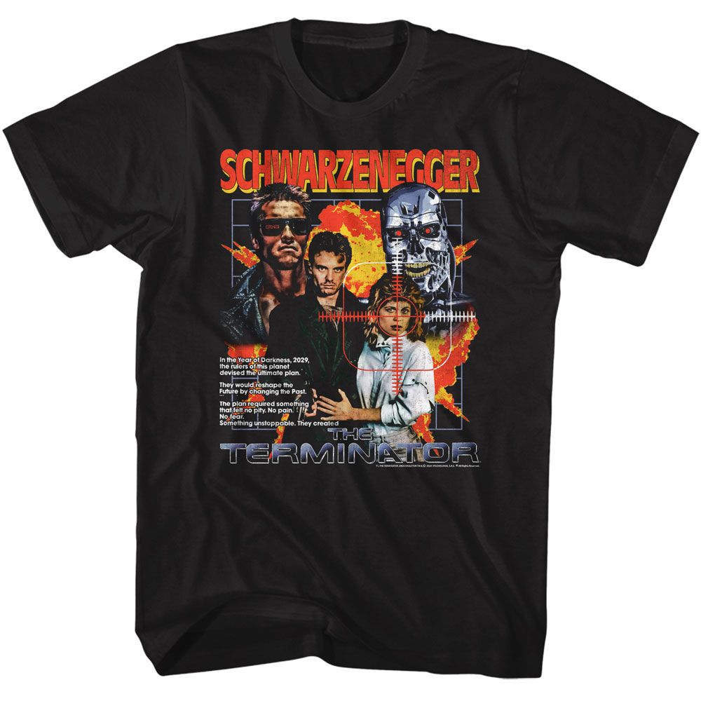 TERMINATOR-TERMINATOR DYNAMIC COLLAGE-BLACK ADULT S/S TSHIRT