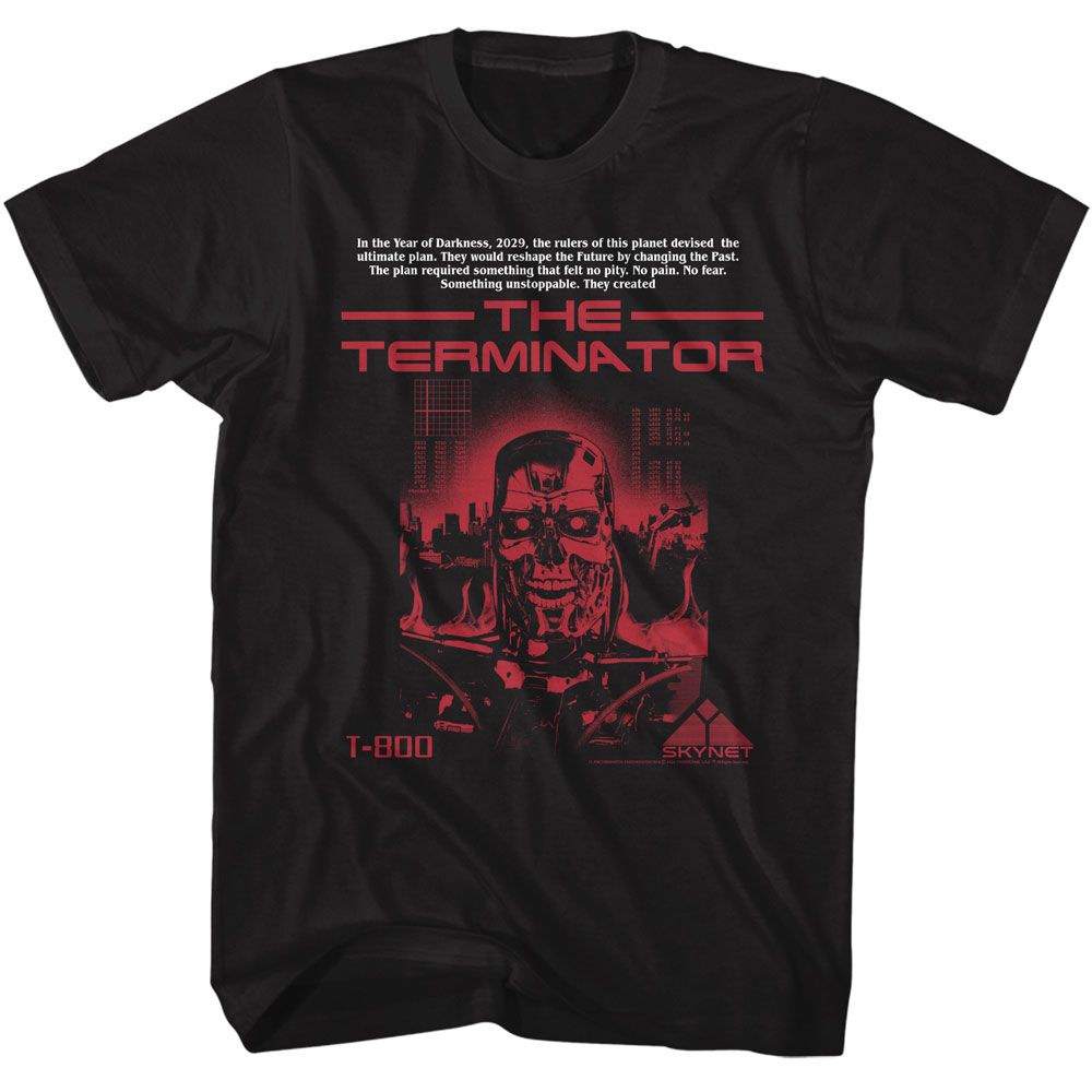 TERMINATOR-TERMINATOR T 800 WITHOUT BOTTOM TEXT-BLACK ADULT S/S TSHIRT