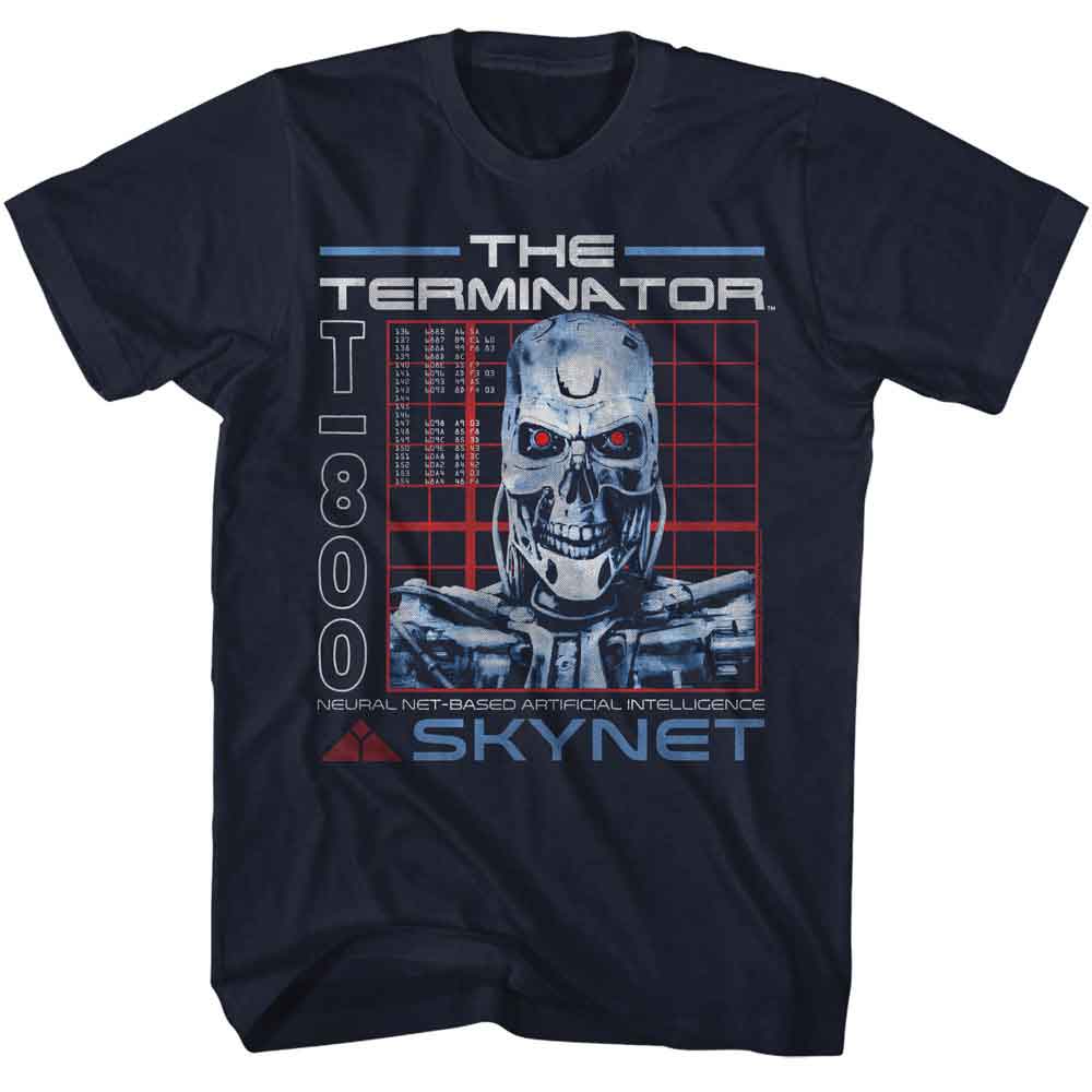 TERMINATOR-TERMINATOR SKYNET ENDOSKELETON-NAVY ADULT S/S TSHIRT