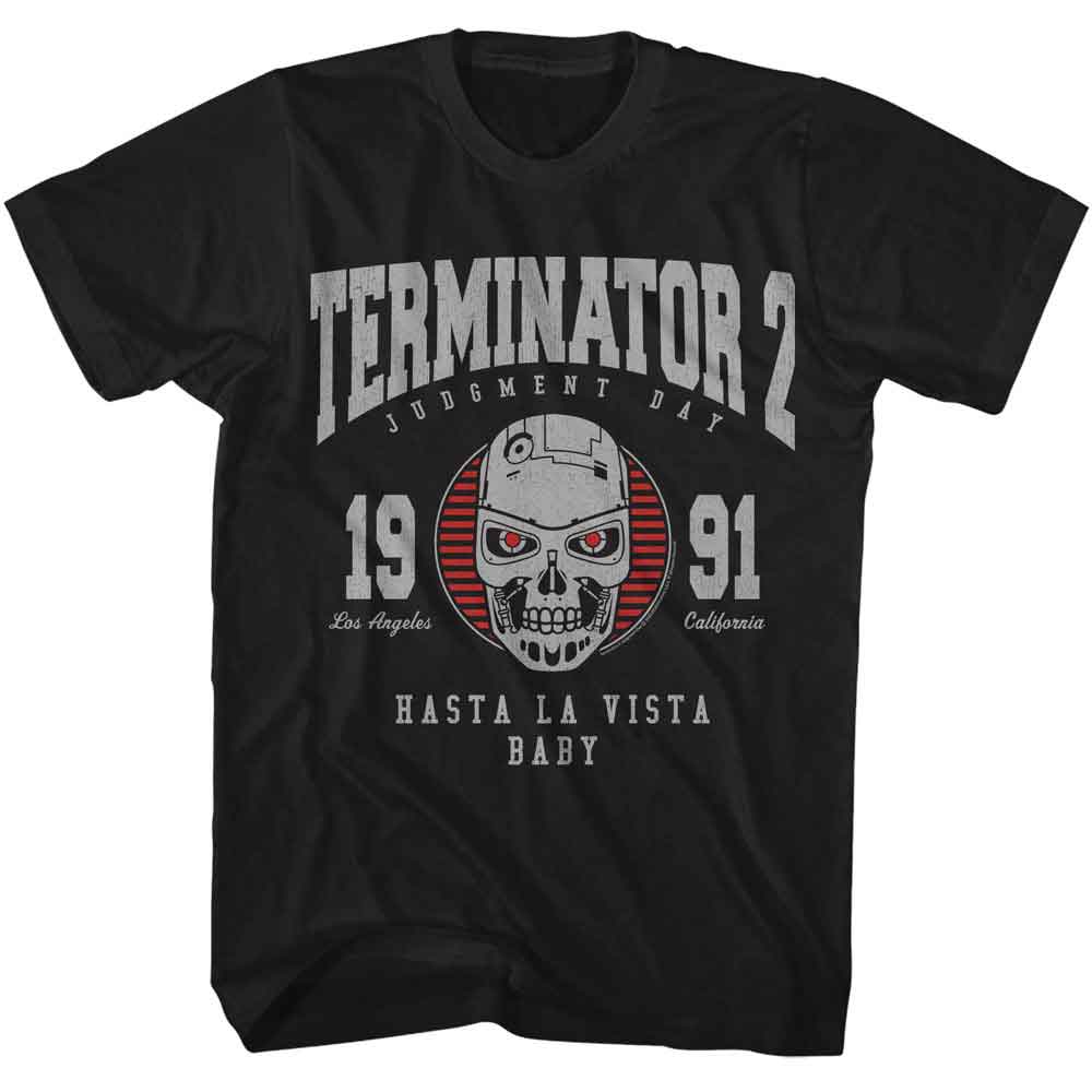 TERMINATOR-TERMINATOR T2 COLLEGIATE-BLACK ADULT S/S TSHIRT