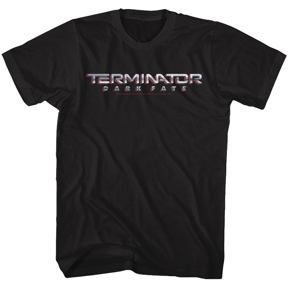 TERMINATOR DARK FATE-DARK FATE CHROME LOGO-BLACK ADULT S/S TSHIRT