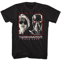 Thumbnail for TERMINATOR DARK FATE-SARAH AND REV9-BLACK ADULT S/S TSHIRT