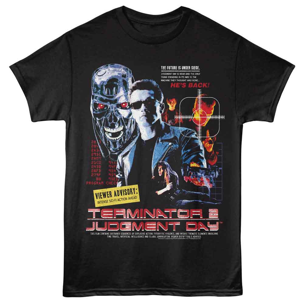 Terminator 2 - T2 Viewer Advisory Collage T-Shirt