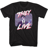 Thumbnail for THEY LIVE-POLITICIANS SPEECH-BLACK ADULT S/S TSHIRT