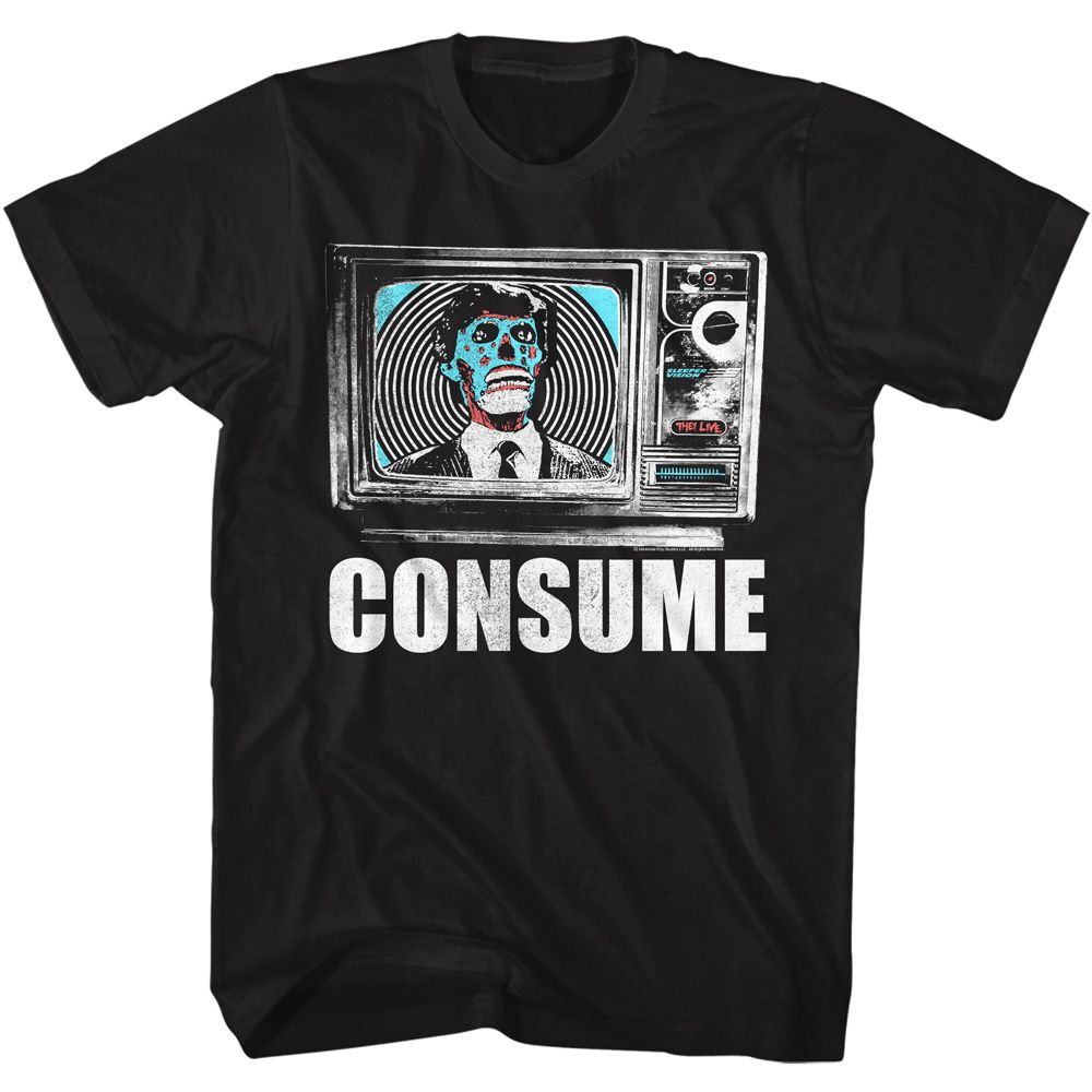 THEY LIVE-THEY LIVE CONSUME-BLACK ADULT S/S TSHIRT