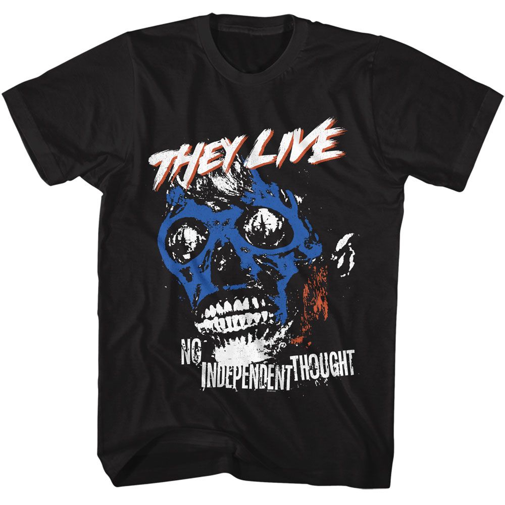THEY LIVE-THEY LIVE NO INDEPENDENT THOUGHT-BLACK ADULT S/S TSHIRT