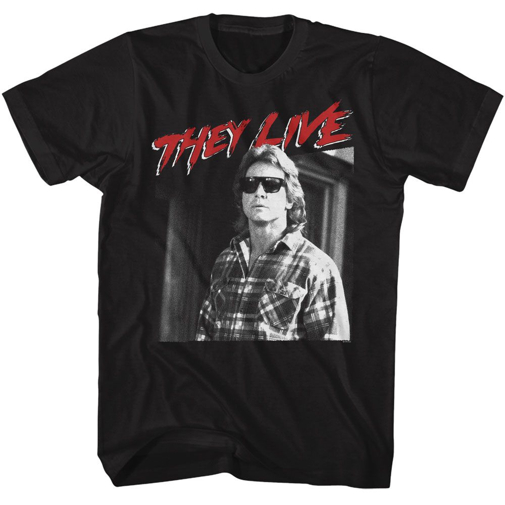 THEY LIVE-THEY LIVE NADA IN GLASSES-BLACK ADULT S/S TSHIRT