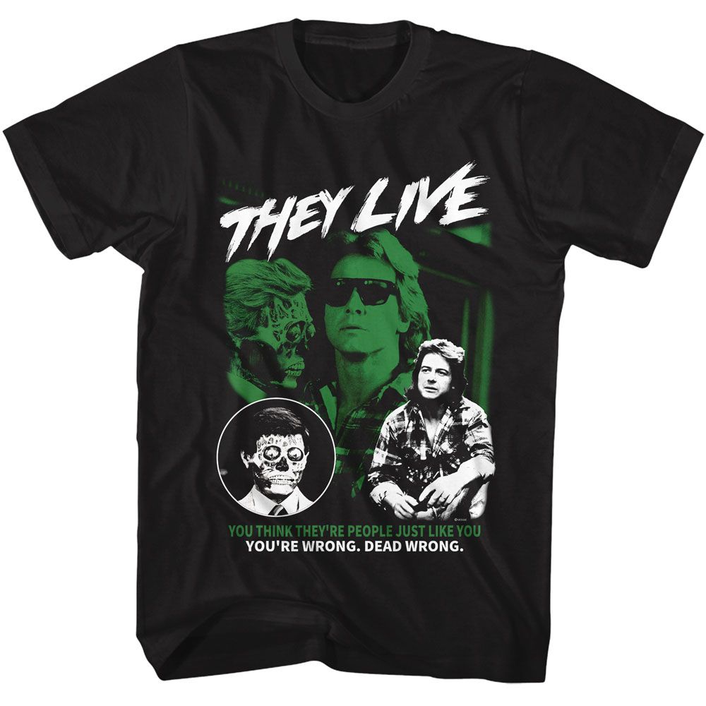 THEY LIVE-THEY LIVE DEAD WRONG-BLACK ADULT S/S TSHIRT