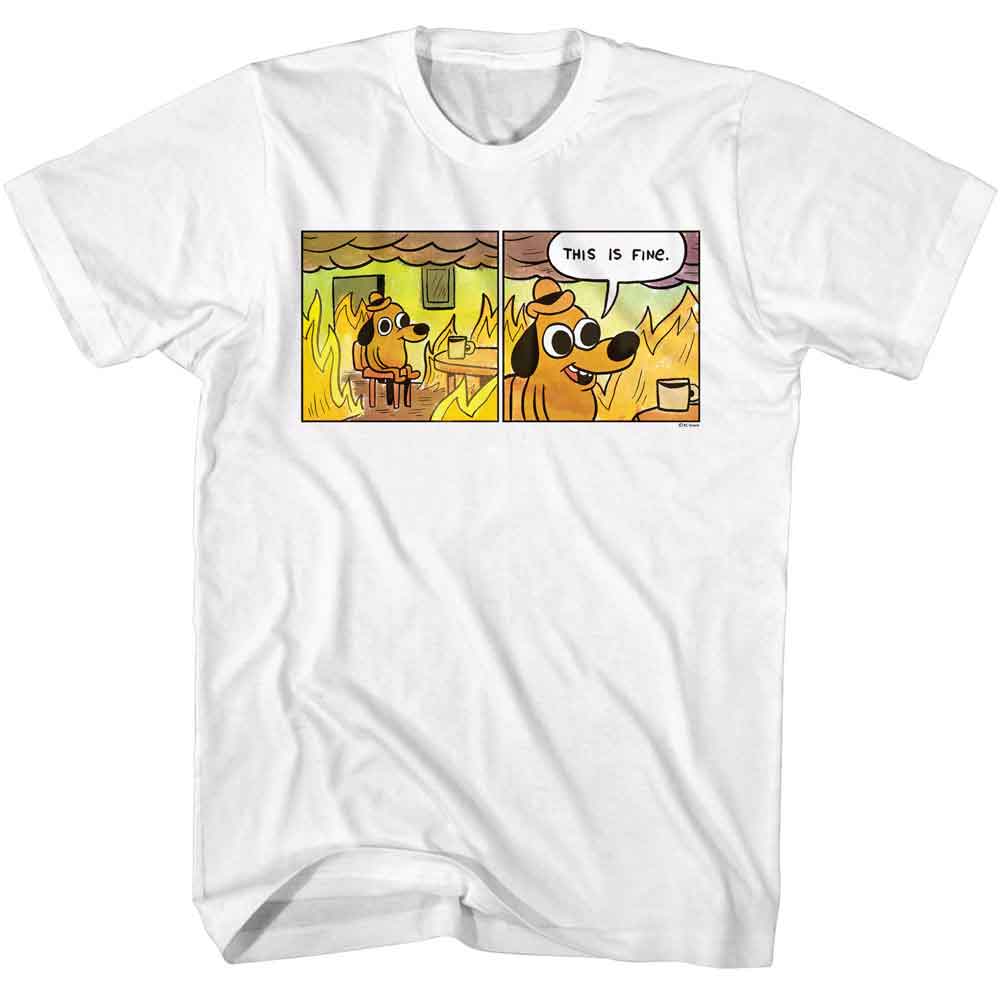 THIS IS FINE-THIS IS FINE OG-WHITE ADULT S/S TSHIRT