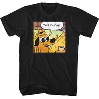 Thumbnail for THIS IS FINE-THIS IS FINE 1ST PANEL-BLACK ADULT S/S TSHIRT